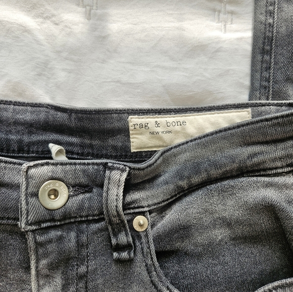 rag & bone Grey Straight Jeans with Vintage Wash - Picture 4 of 5